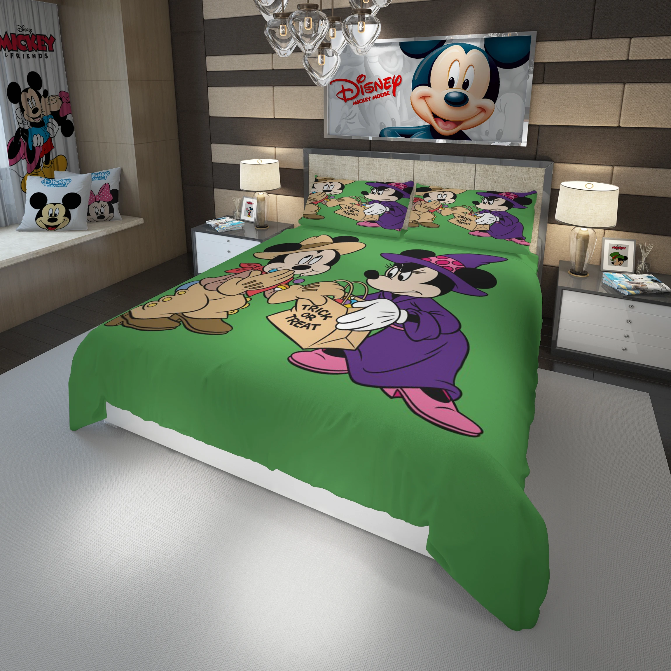 

Disney Mickey Duvet Cover Psychedelic Twin Bedding Set Luxury Quilt Cover With Zipper Closure 3pcs Queen Size Comforter Sets