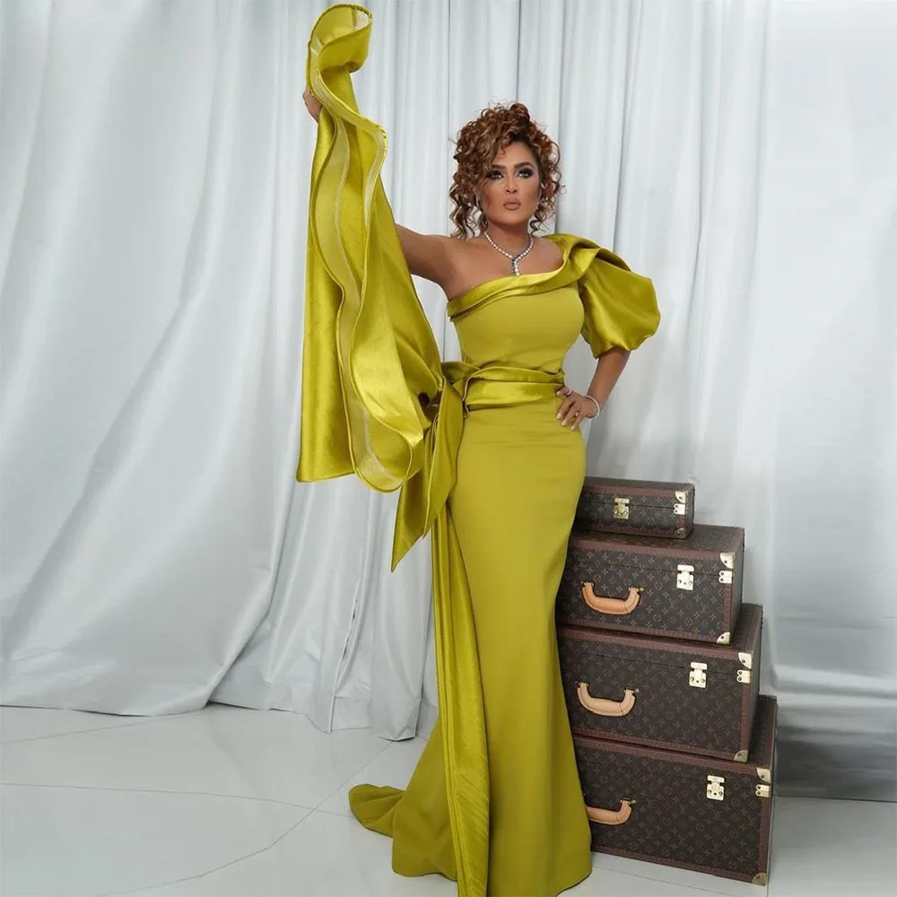 

Xijun саудовские арабские атласные вечерние платья с юбкой-годе на одно плечо плиссированные с рюшами Вечерние платья Дубая 2023