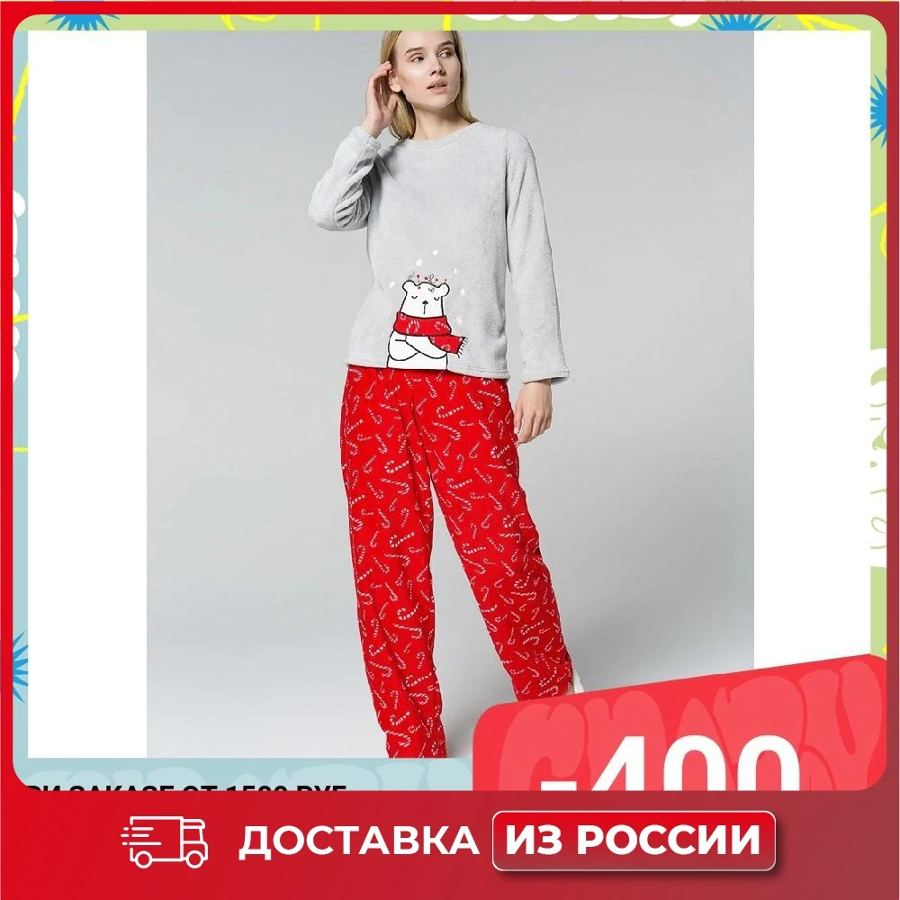  Костюм домашний TBOE для женщины 100% полиэстер красный 