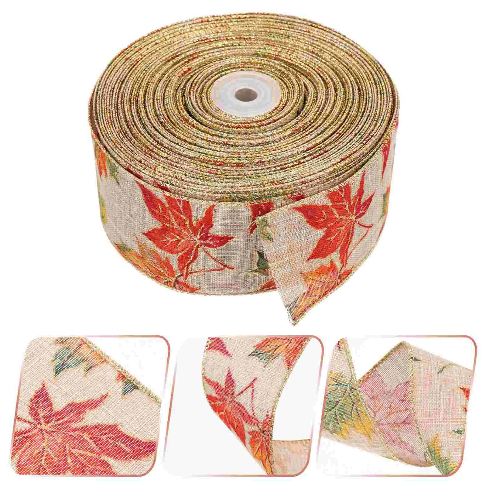 

Ribbon Fall Wired Gift Burlap Present Craft Packing Rolls Wrap Function Multi Cuttable Festival Convenient Polyester Wear