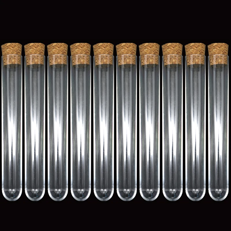 Прозрачные пластиковые пробирки 12 мл, 10 штук