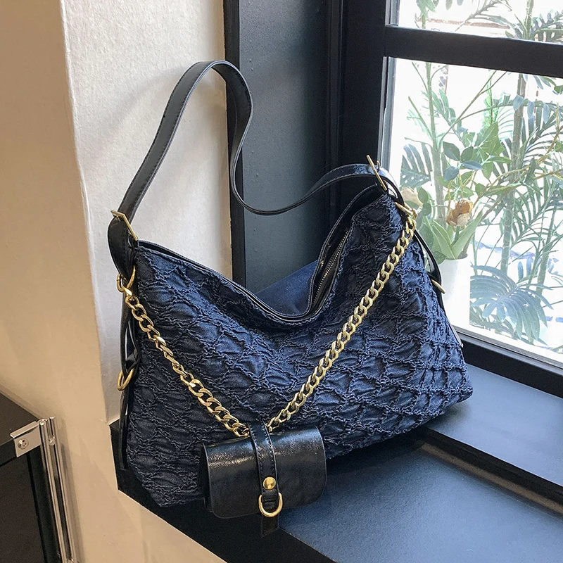 Сумка-тоут женская холщовая в клетку модный саквояж на плечо с принтом