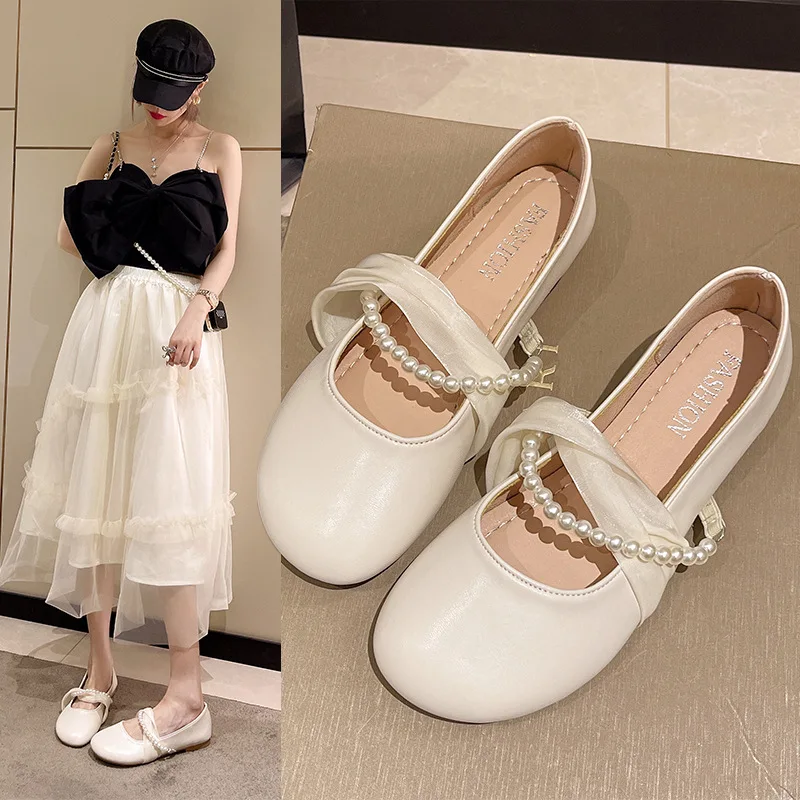 

Мокасины Beadi женские с круглым носком, повседневные кроссовки с украшением из жемчуга, без застежки, осеннее платье