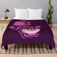 De-Su Art Cheshire The Cat Blanket Flannel Summer Fluffy Throw Blankets for Bed Sofa Travel Office