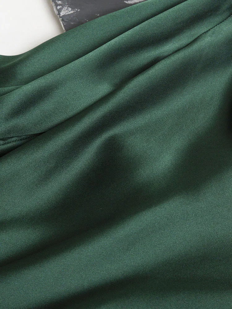 Женский тяжелый Шелковый Топ 2023 женская модная маленькая рубашка из