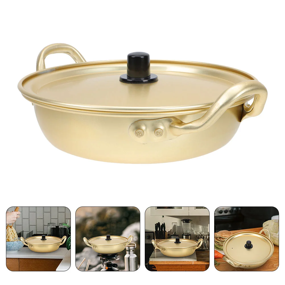 

Pot Ramen Noodle Korean Soup Aluminum Ramyun Cooker Cooking Steamer Hot Pan Instant Stockpot Bowl Bowls Cookware Basket Saucepan