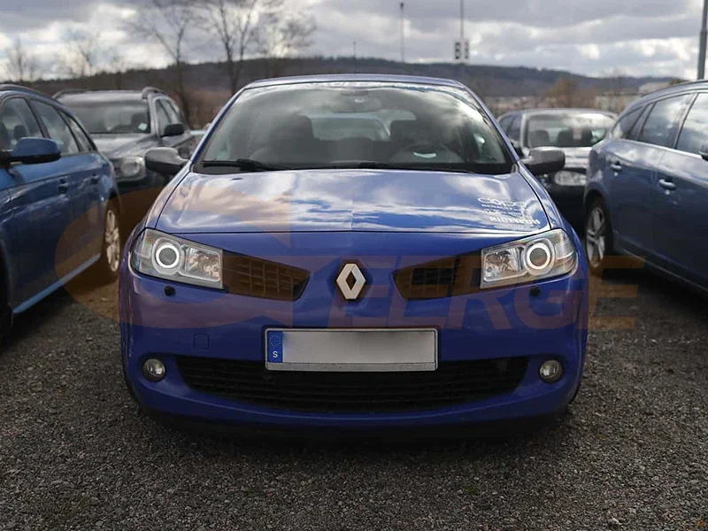 Фото Для Renault Megane 2 II 2006 2007 2008 2009 Facelift ультра яркий A/W Switchback DRL указатель поворота светодиодный ангельские глазки комплект кольца Halo №5
