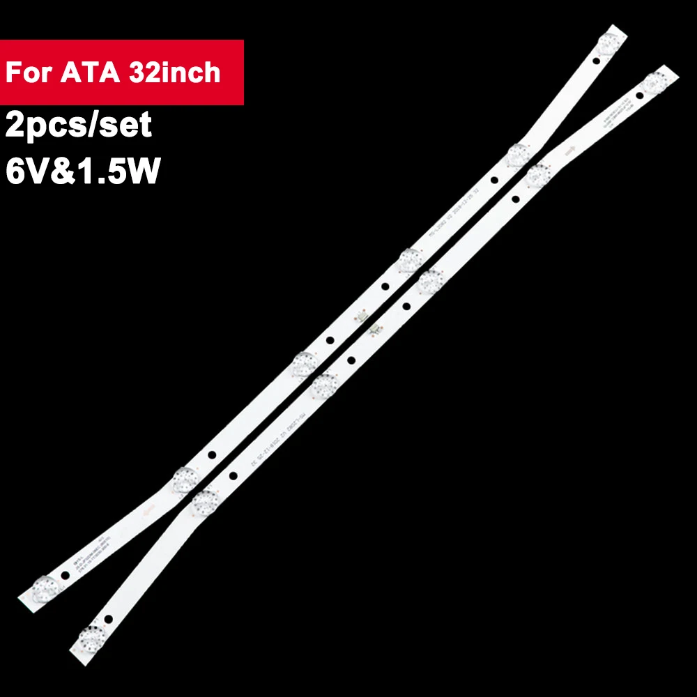 

2Pcs/set 32inch 580mm LED Backlight Strip for ATA 6LED JS-D-JP32DM-061EC 6V 1.5W MS-L2082 32L3 32S1A LED-32B180 32L56 ND32N2100J