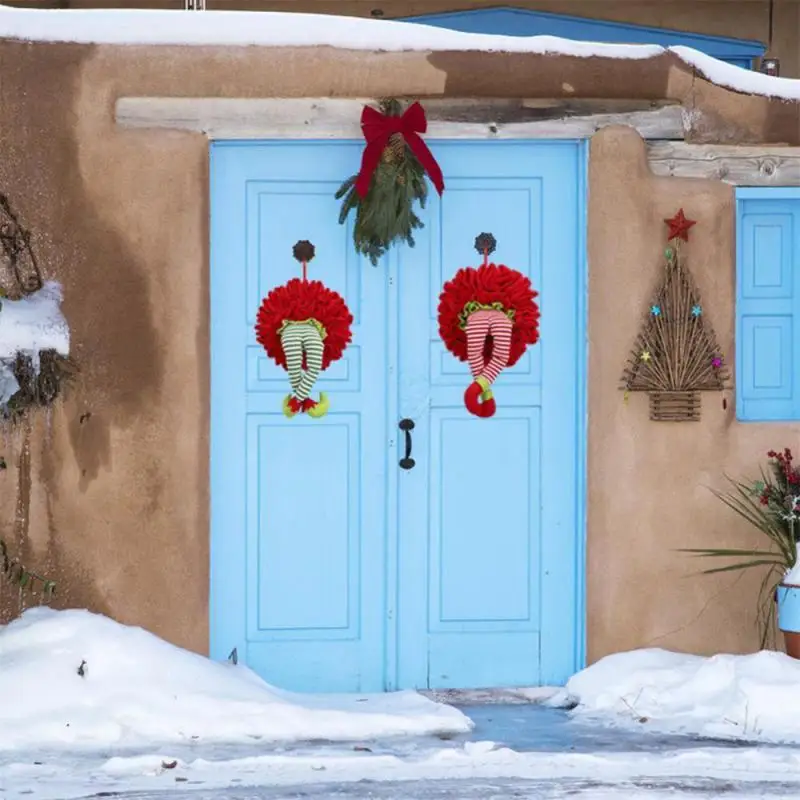 Рождественский венок с набивными ногами рождественская елка Топпер гирлянда