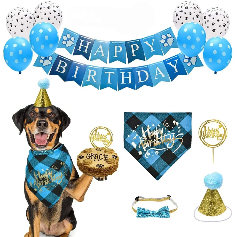 

Dog Birthday Party Supplies, Pet Birthday Bandanas Balloons Banners Pet Birthday Hats, Dog Birthday Party Decorations