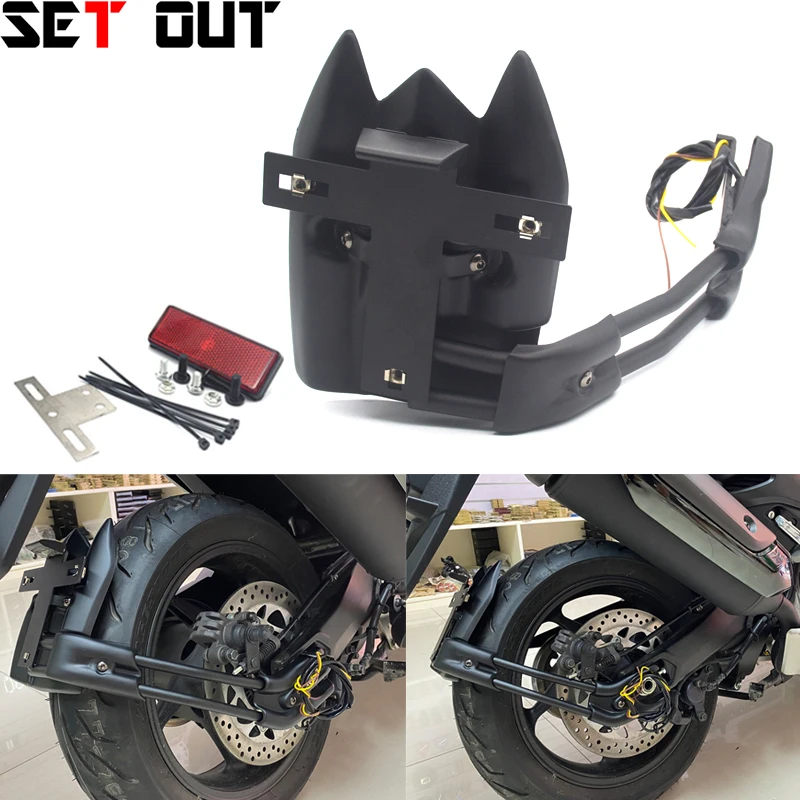 

Motorcycle LED light license plate holder license license plate rear protection black for Yamaha tmax T-MAX 530 2012-2016 tmax5