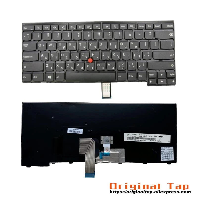 Клавиатура HB Hebrew IL Israel для Lenovo Thinkpad L440 L450 L460 T440 T440s T431s T440p T450 T450s T460 04Y0838 00HW890 04Y0876