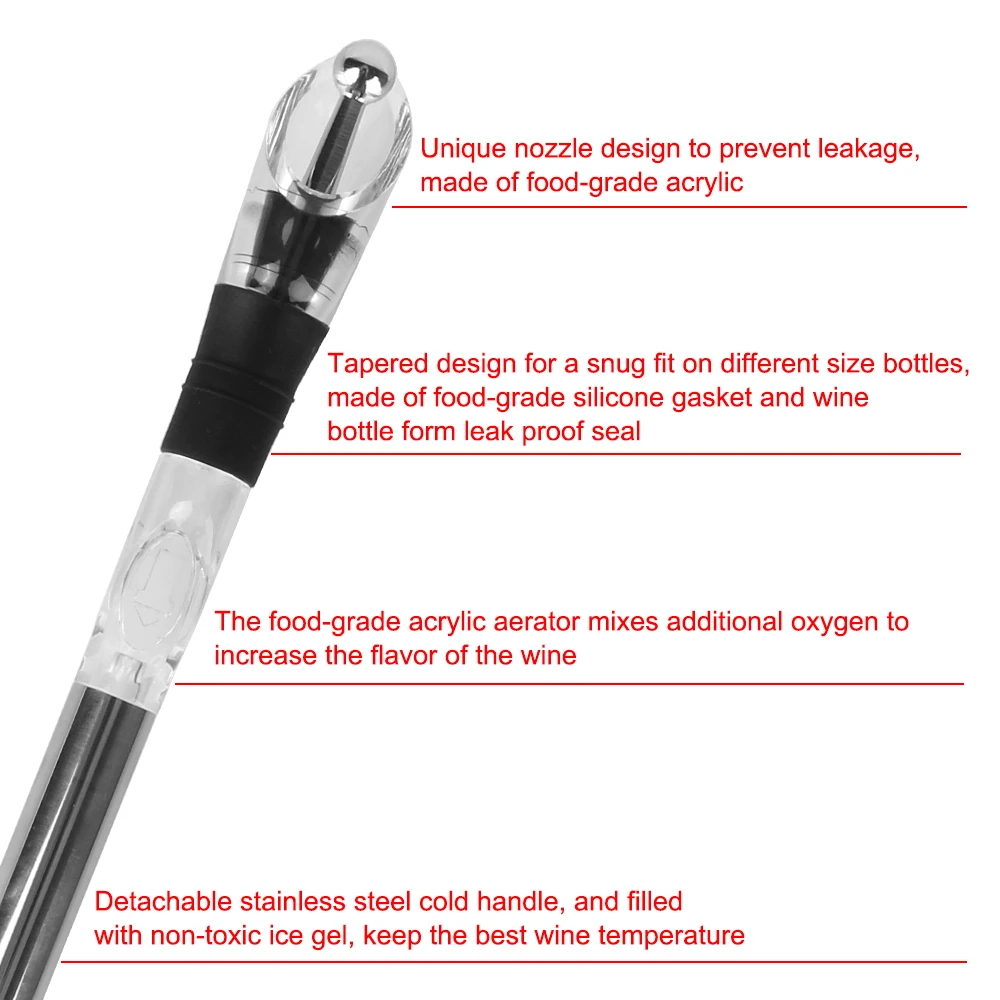 Аэратор для винных бутылок быстродействующий охладитель из нержавеющей стали