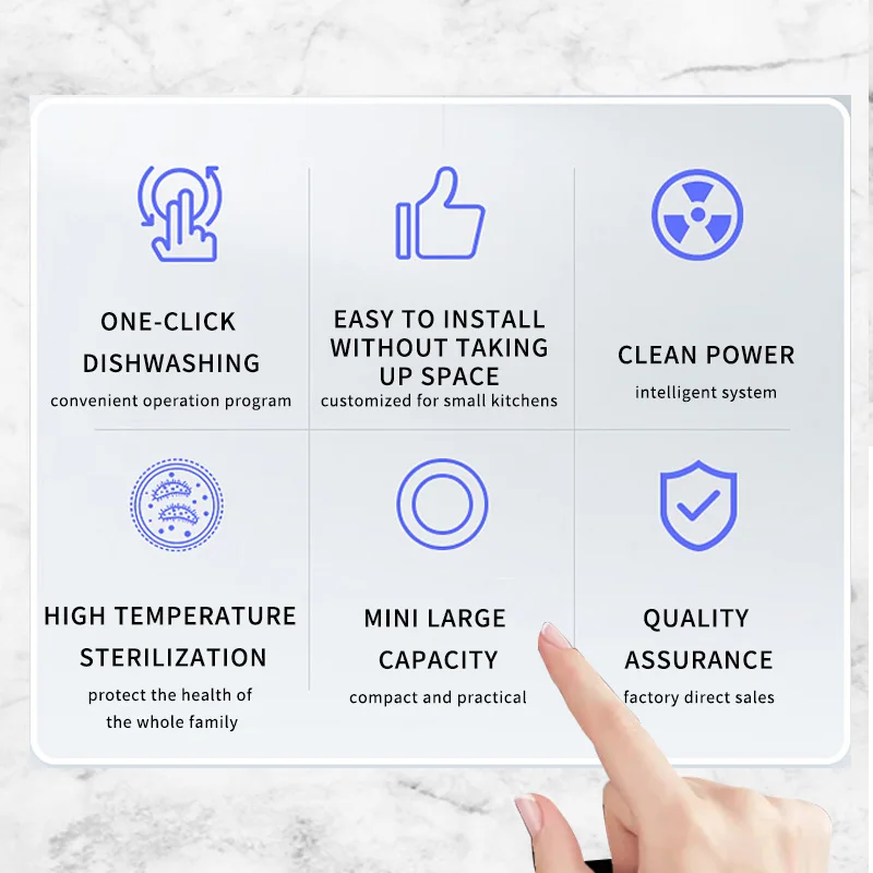 Крупная кухонная техника Посудомоечная машина Умная посудомоечная 8л Настольная