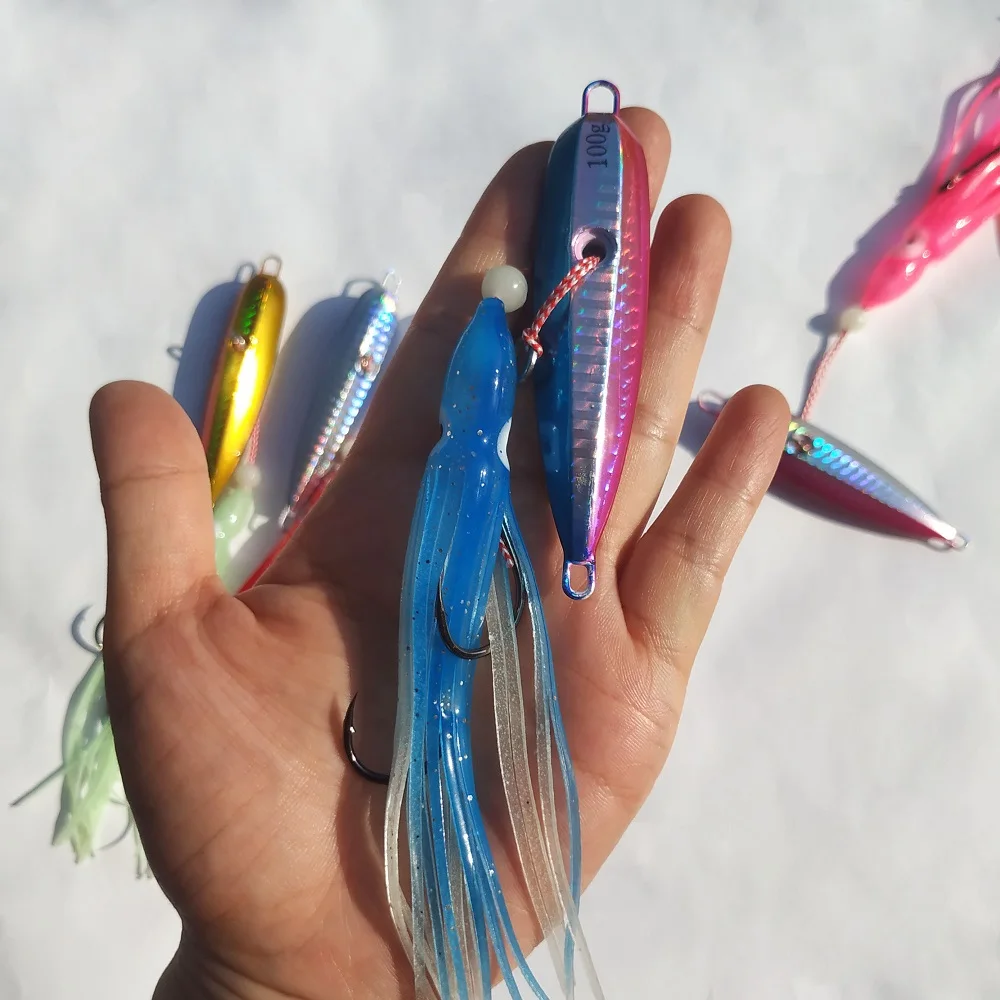 5pcs/Lot Inchiku Bottom Ship Metal Jigs Lure Squid Octopus Skirt Assist Hooks 40g 60g 80g 100g 120g 150g 200g Saltwater Fishing