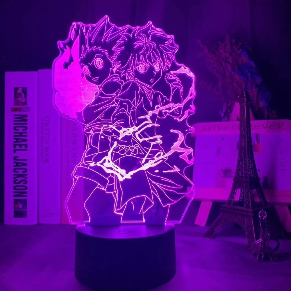 Акриловая 3d лампа для аниме Hunter X Killua и Gon спальни Декор светильник подарок на день