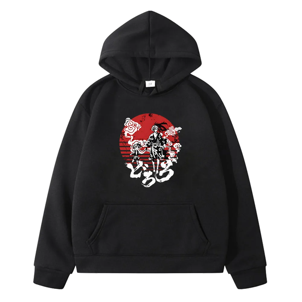 

Толстовка Dororo с аниме-принтом, повседневный свитшот в стиле Харадзюку, комикс для мальчиков и девочек, уличная одежда с мультяшным принтом