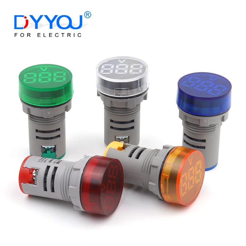 DIY YOU 22 мм круглый матовый цифровой вольтметр измеритель напряжения тестер