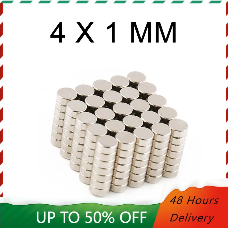 

100/200/300/500/700 Pcs 4x1mm Round Neodymium Magnet N52 Super Strong Small imanes Fridge Magnets Permanent Magnetic Disc