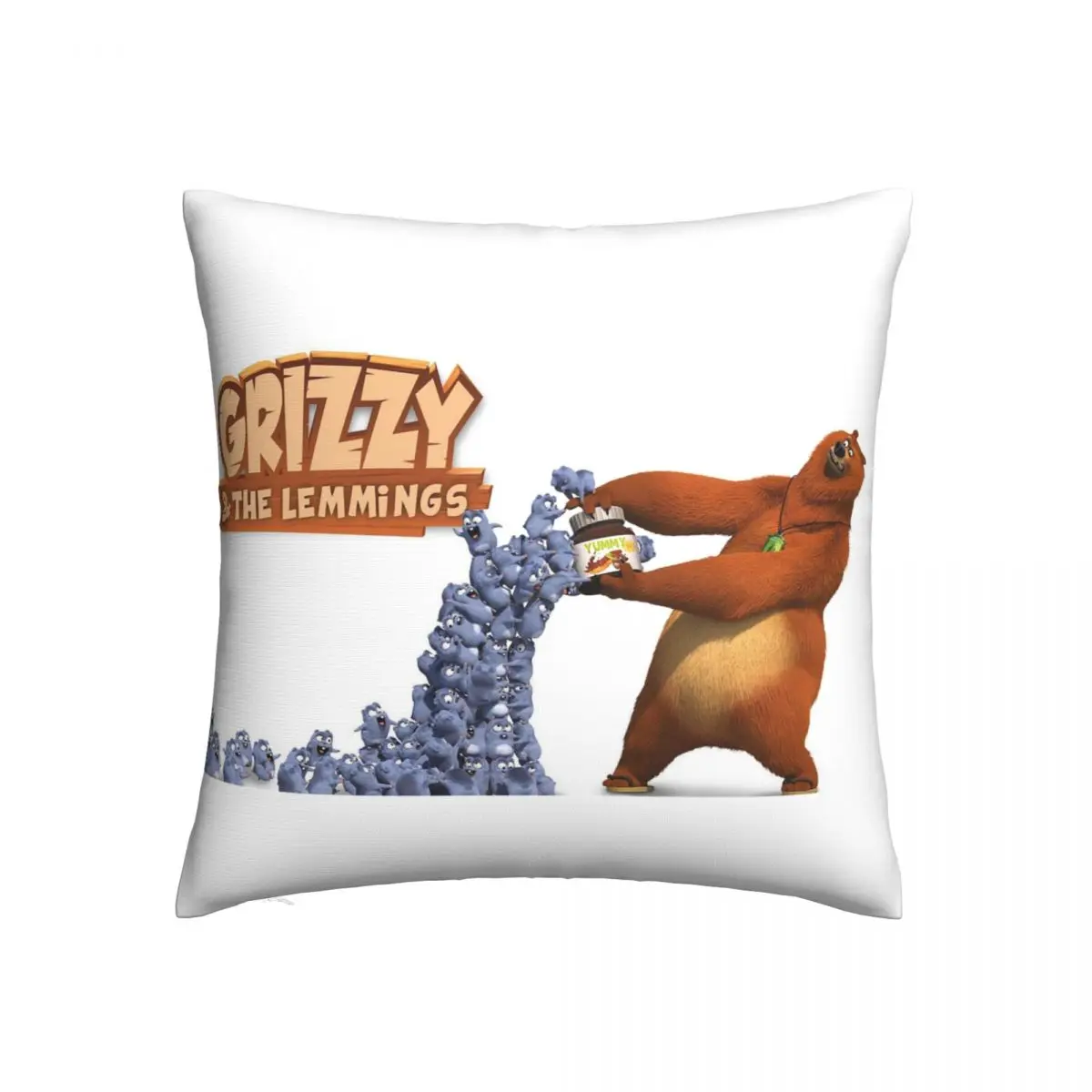 

Grizzy And The Lemmings Pillowcase Printing Polyester Cushion Cover Decoration colour kids Pillow Case Cover Home Dropshipping
