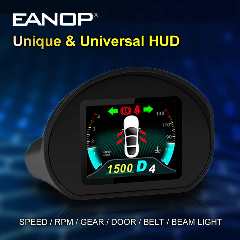 

EANOP L1000 цифровой OBD2 HUD головное устройство дисплей приборной панели спидометр для быстрого расхода масла Температура воды ремень сигнализац...