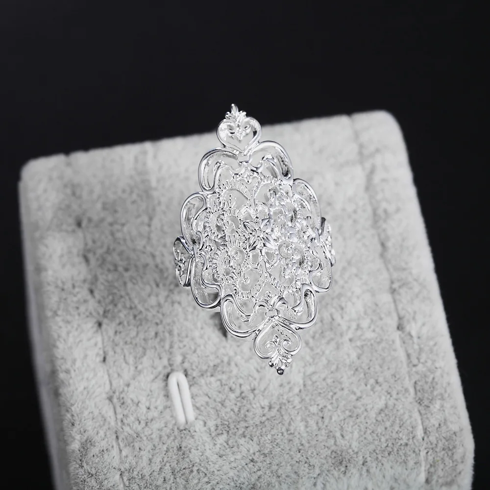 Женское кольцо из серебра 925 пробы с элегантным цветком | Украшения и аксессуары