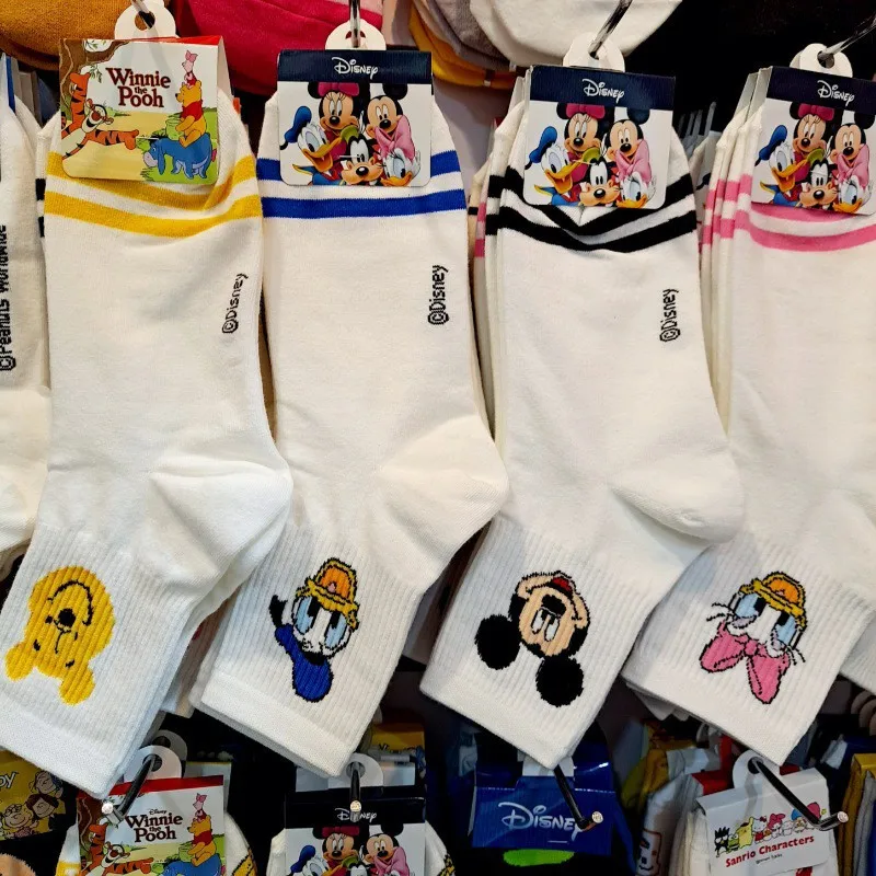 Купи Disney Donald Duck Women Socks Cartoon Mickey Winnie The Pooh Cute Cotton College Style Kawaii Autumn Winter Girl Christmas Gift за 173 рублей в магазине AliExpress