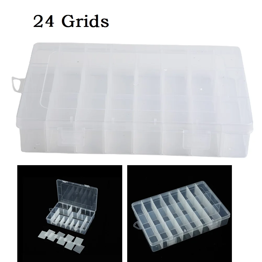 

24 Grids Compartment Storage Box Screw Holder Case ICs Chips Organizer Container Jewelry Earrings Necklaces Pearls Ring