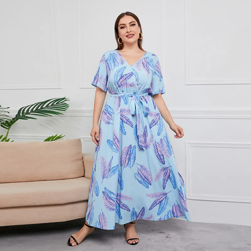 Plus Size 2023 Fashion 3xl 4xl 5xl Women Dress Floral Long Maxi Dress Bohemian Casual Summer Dresses Urban Gy 3xl 4xl 5xl 6xl