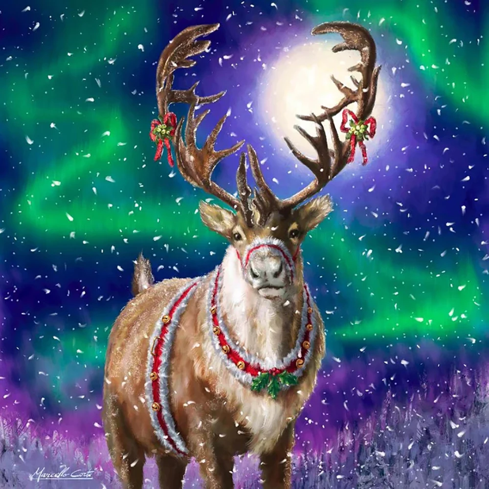 

Kamy Yi 5D Diamond Painting Christmas Elk DIY Handmade Round/Square Rhinestone Sticker Snow Cross Embroidery Crafts Living Room