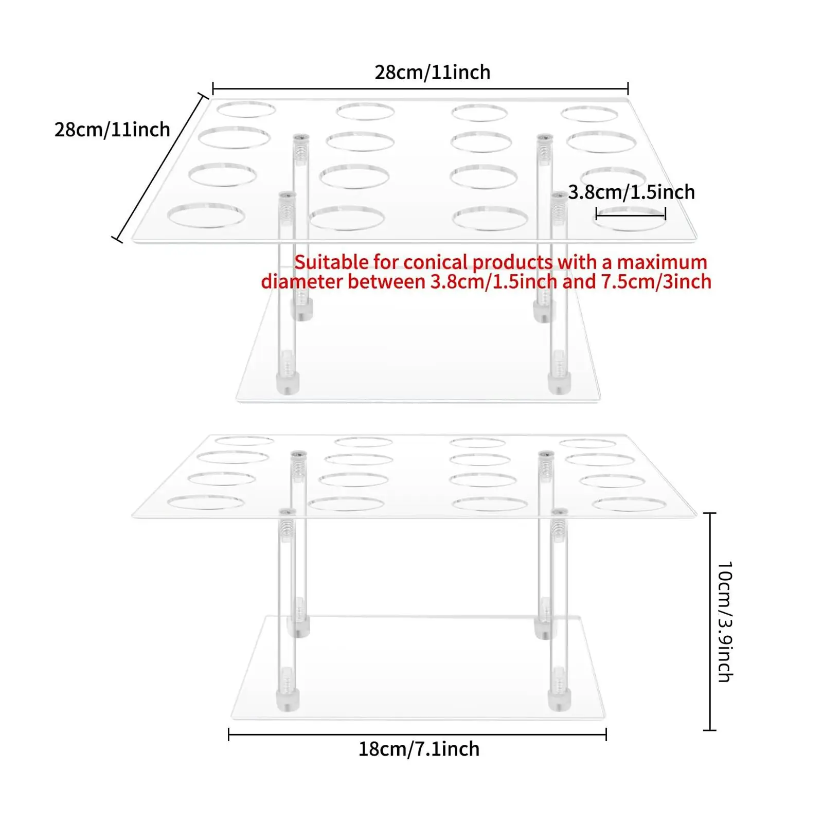 Акриловый держатель для мороженого стойка рулонов суши с подставкой вафель