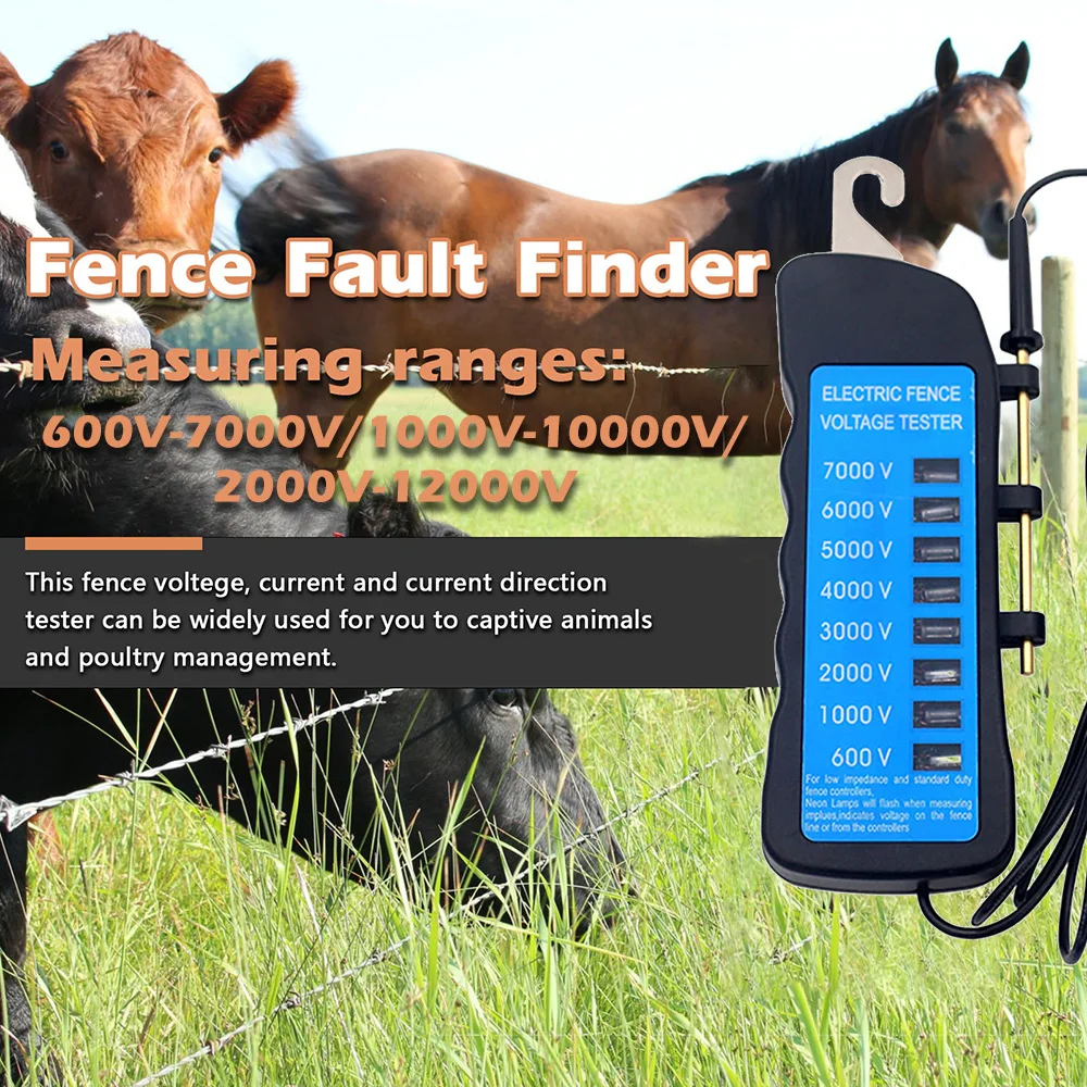 

Электронный справочный тестер 600-7000 в, портативный измеритель напряжения для ограждения на ферме