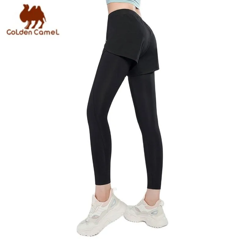 

GOLDEN CAMEL Yoga Pants Fake Sports Pants for Women Fitness Gym Running Quick-dry Hip-lifting Tight Summer 2023 New