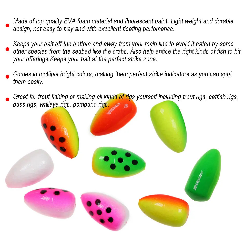 ICERIO 20 шт. Овальный поплавок из пенопласта для морской рыбалки индикатор