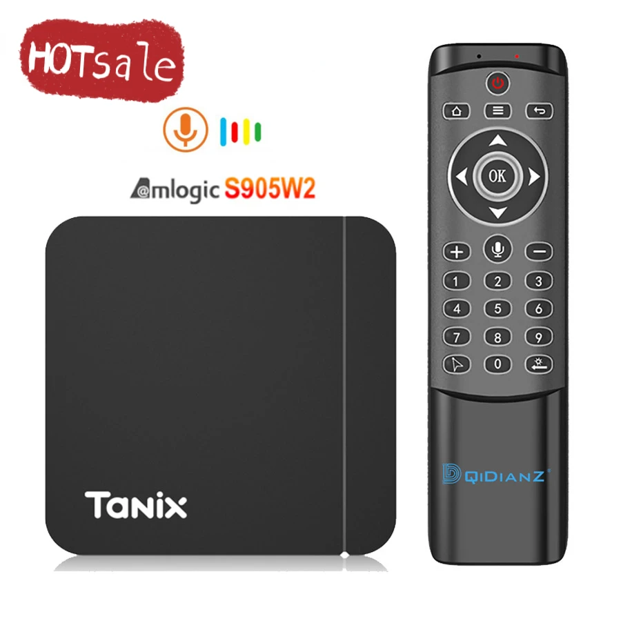 

Hot Tanix W2 Amlogic S905W2 2G 16G 2.4G 5G Dual Wifi bluetooth Set Top Box voice control Media player Android 11 Super TV BOX