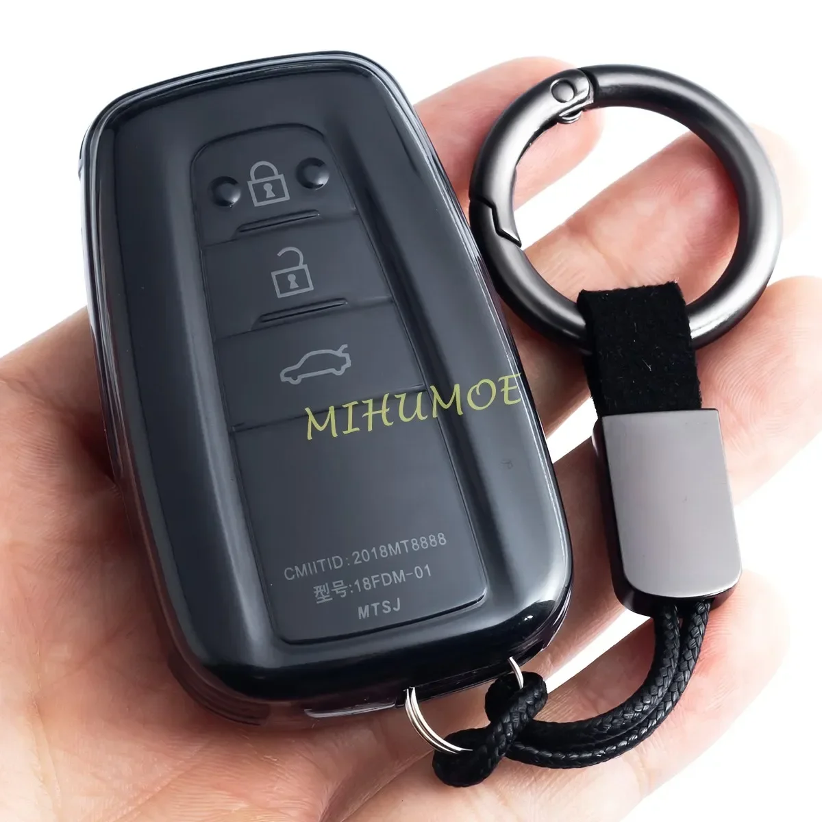 

Черный прозрачный брелок для ключей, чехол для ключей для Toyota Corolla GT86 RAV4 Prius Camry CHR Avalon Highlander Mirai 4Runner