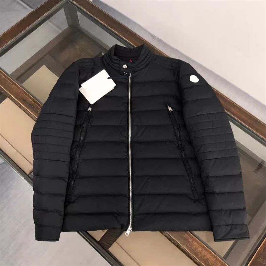 

2023 High-End 1:1 Winter Classic Youth Trend Fashion Long Zipper Casual Stand Collar Light Down Jacket Thin Motorcycle Jacket