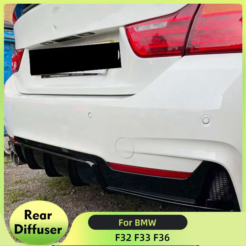 Углеродное волокно ABS черный Задний бампер выхлопной диффузор губа ДЛЯ BMW 4 серии