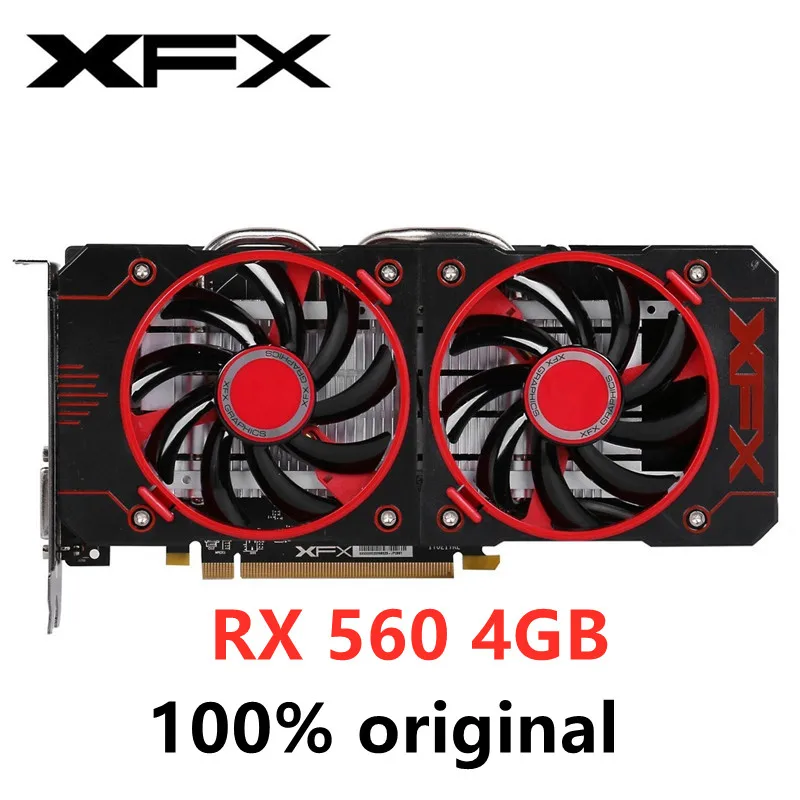 Original XFX RX 560 4GB Graphics Cards AMD GPU Radeon RX560 4GB Video Screen Cards Desktop Game Map Videocard Mining 570 580 590