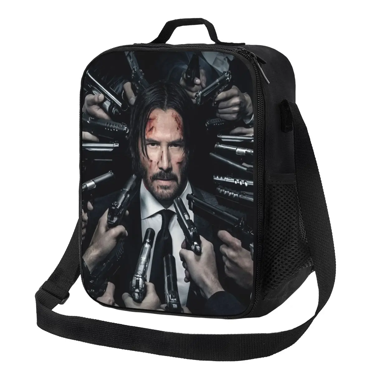 

John Wick Insulated Lunch Tote Bag for Women Keanu Reeves Movie Portable Cooler Thermal Food Lunch Box Kids School Children