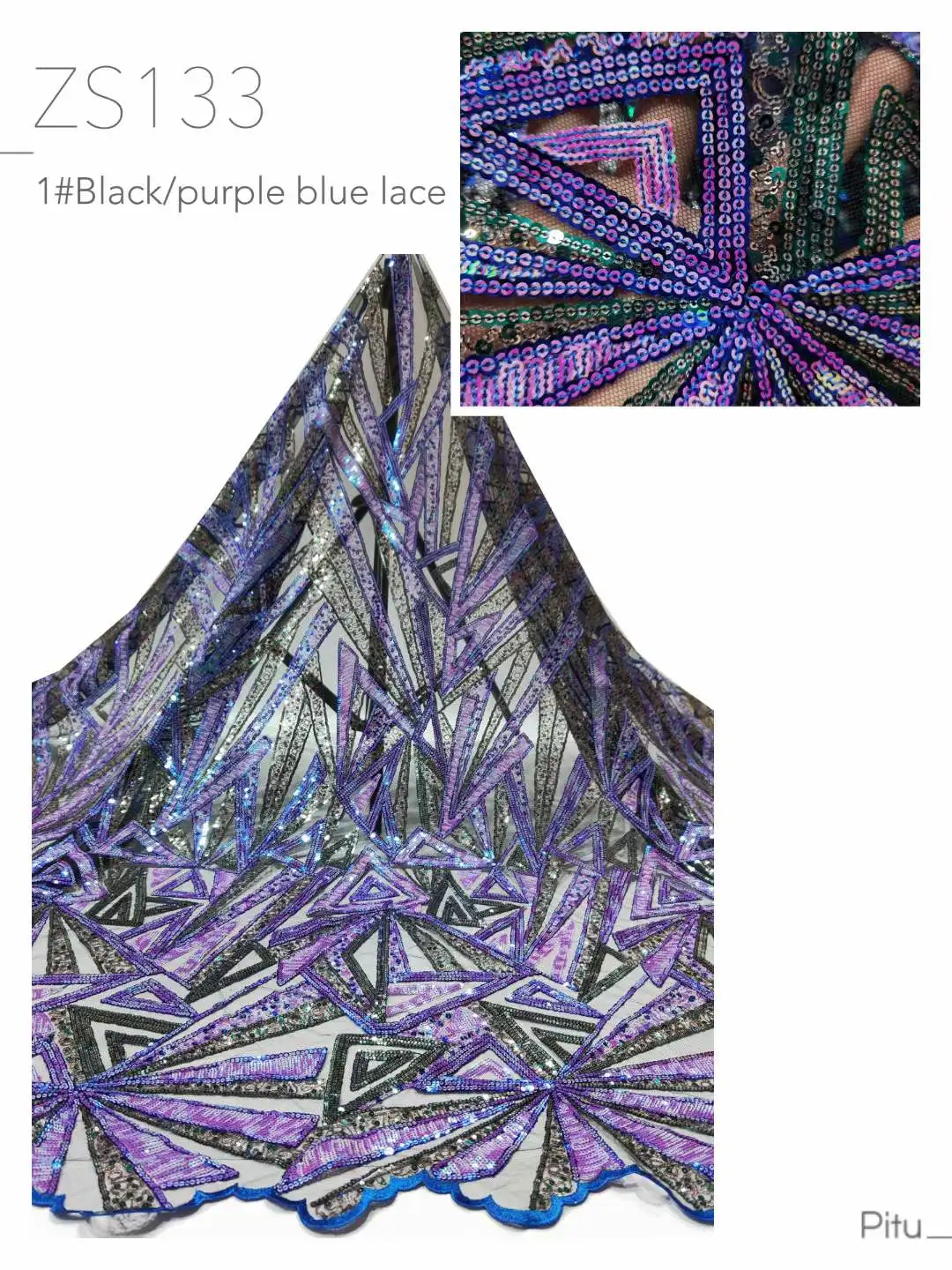 

Recommended Different Color Sequins High Quality Beautiful Lace for Wedding Dress Lace Fabric Women Lace Fabric SFW-1