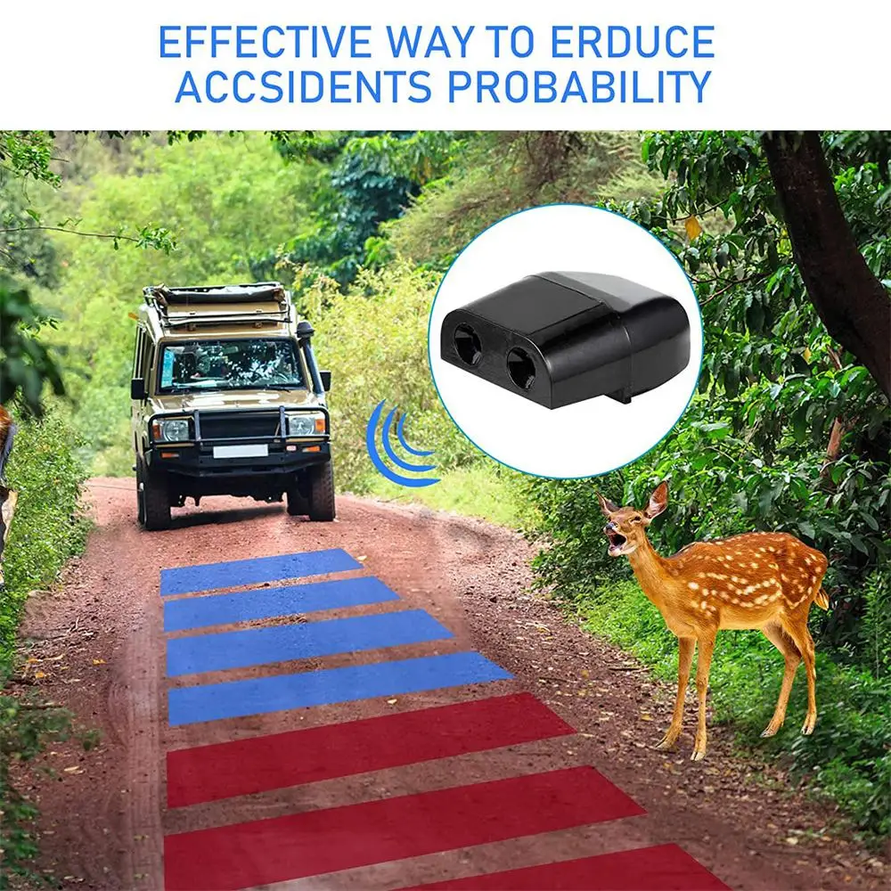 

Automotive Deer Alert Whistles Multifunctional Car Deer Whistles Animal Alert Portable Durable Animal Repeller Abs Plastic Black