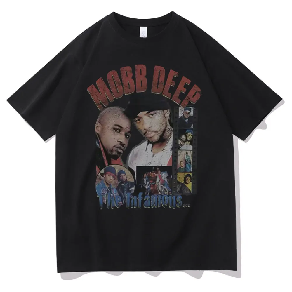 

Rap Mobb Deep The Infamous Hip Hop Graphic Tshirt Men Black Cotton T-shirt Mens Womens Fashion Oversized T Shirt Man Streetwear