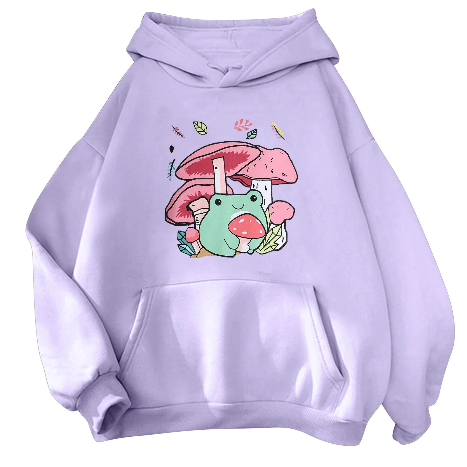 

Womens Cute Frog Mushroom Print Sweatshirt Sweatshirt For Teen Girl Hoodie Long Sleeve Women Pullover