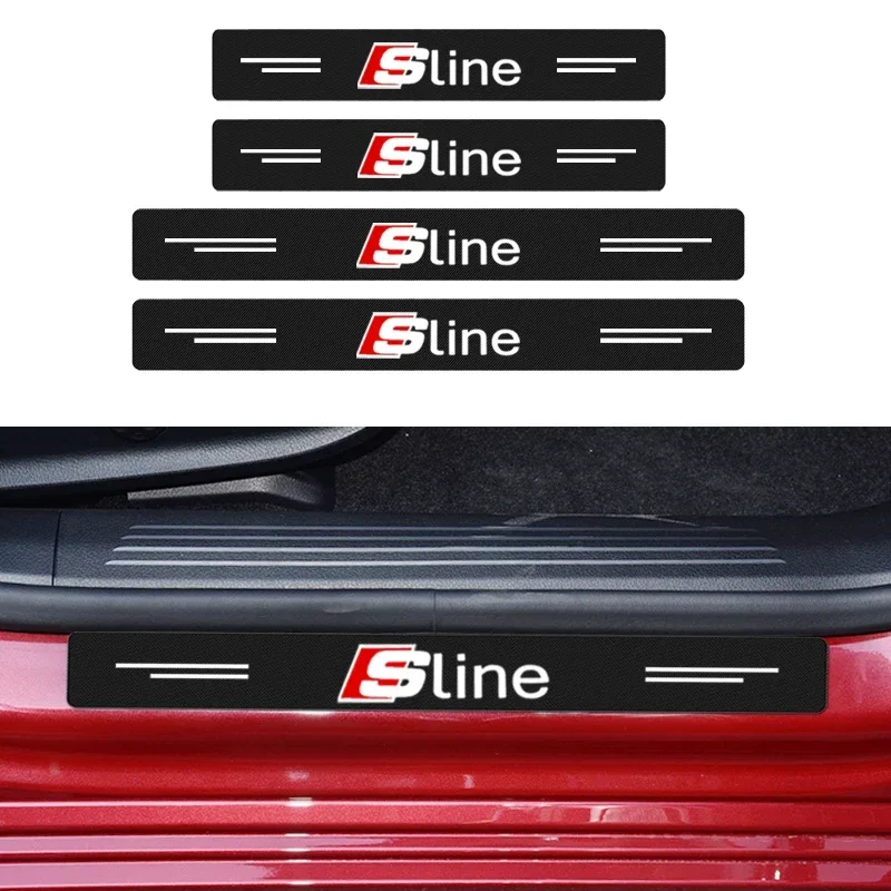 4 шт. автомобильные защитные пороги из углеродного волокна для Audi Sline A1 A3 A4 A5 A6 A7 A8 B5