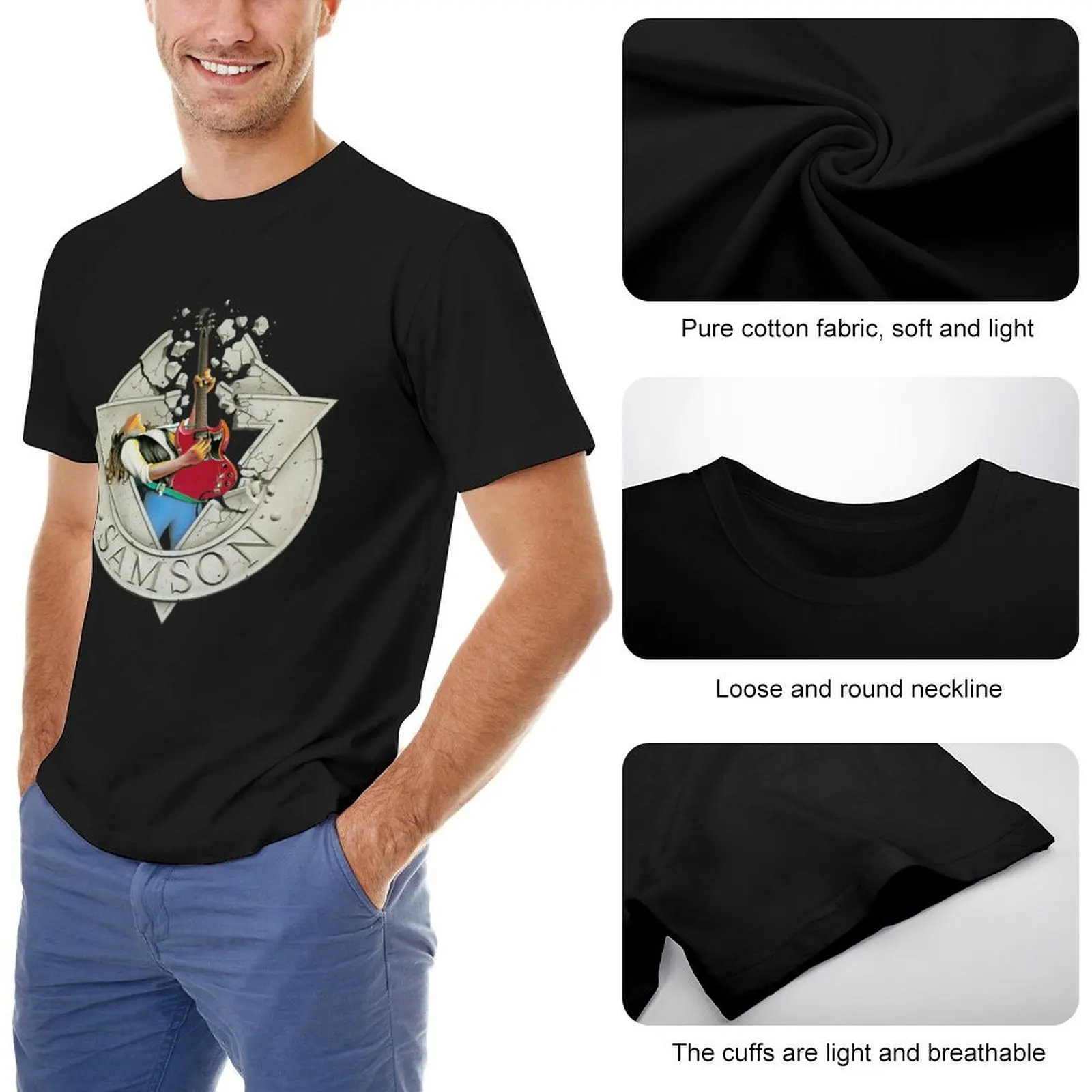 Футболка Samson God винтажная футболка с аниме тяжелая топы мужские забавные