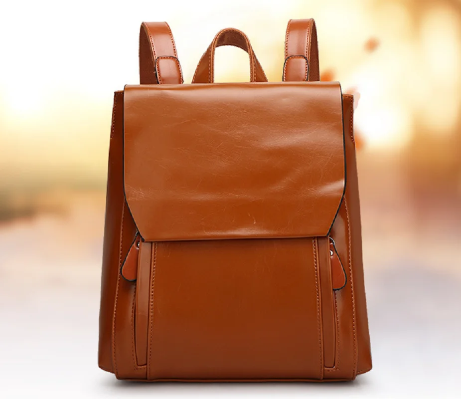 

Hot Sale Women Luxury Designer High Quality Leather Backpacks Vintage Shoulder Bags Large Capacity Girls Student School Bag