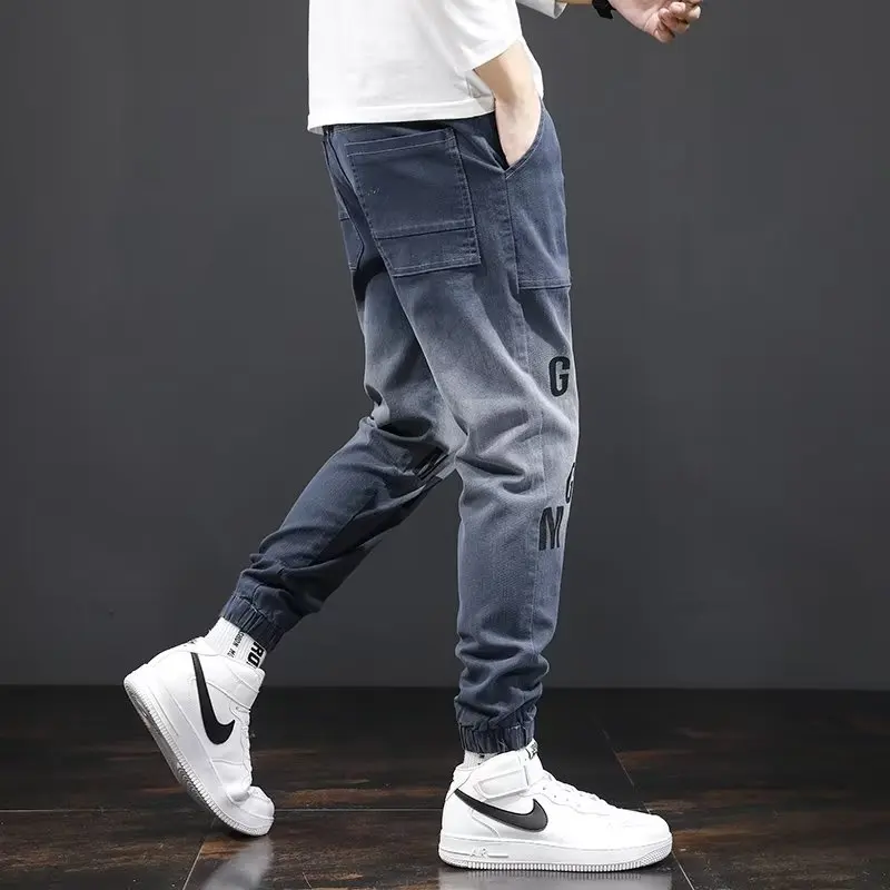 Jeans for Men 2021 Korean Fashion Streetwear Harajuku Men's Casual Pants Patchwork Denim Trousers Hip Hop Men's Clothing
