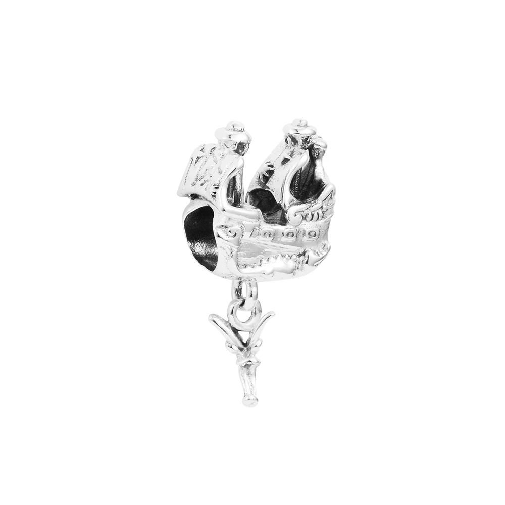 

2023 Valentine Tinker Bell Captain Hook’s Pirate Ship Bead 925 Silver DIY Fits for European Fashion Charm Bracelets Jewellery