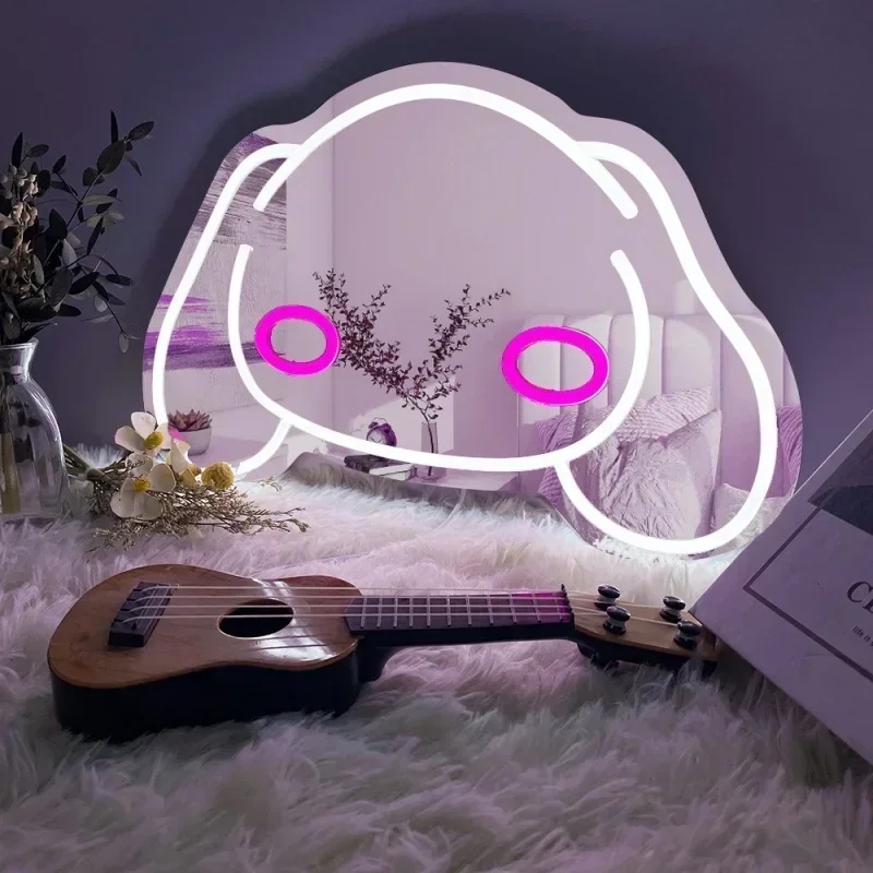 Светодиодная неоновая вывеска Sanri для декора детской комнаты Kawaii Cinnamoroll Hello Kit